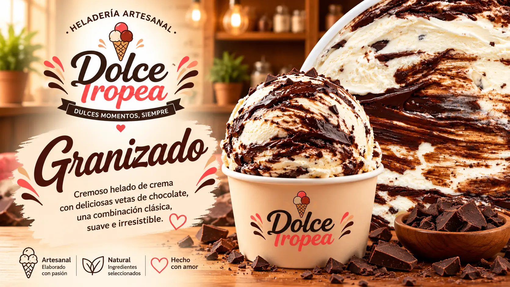 Helado artesanal de Granizado