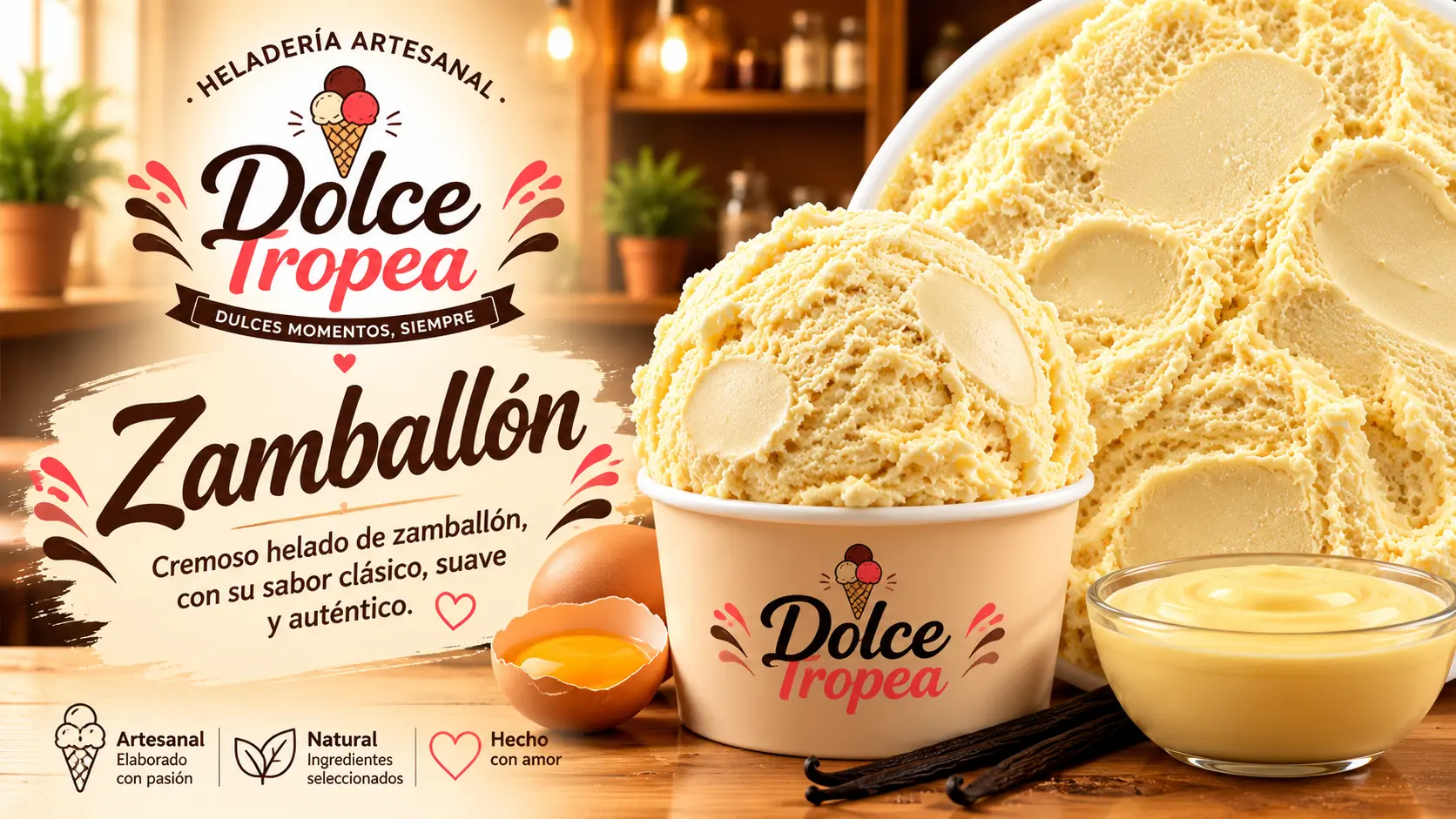 Helado artesanal de Zamballón