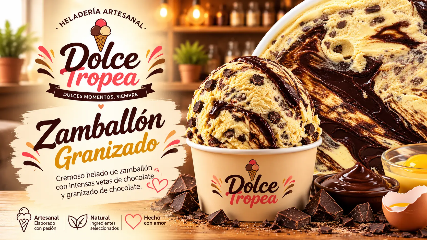 Helado artesanal de Zamballón granizado